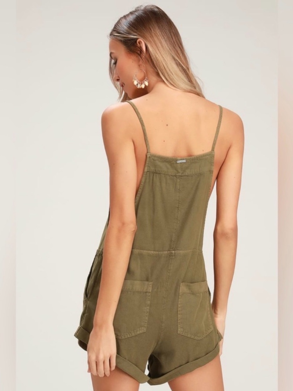 Billabong Olive Green Utility Romper - Picture 2 of 4